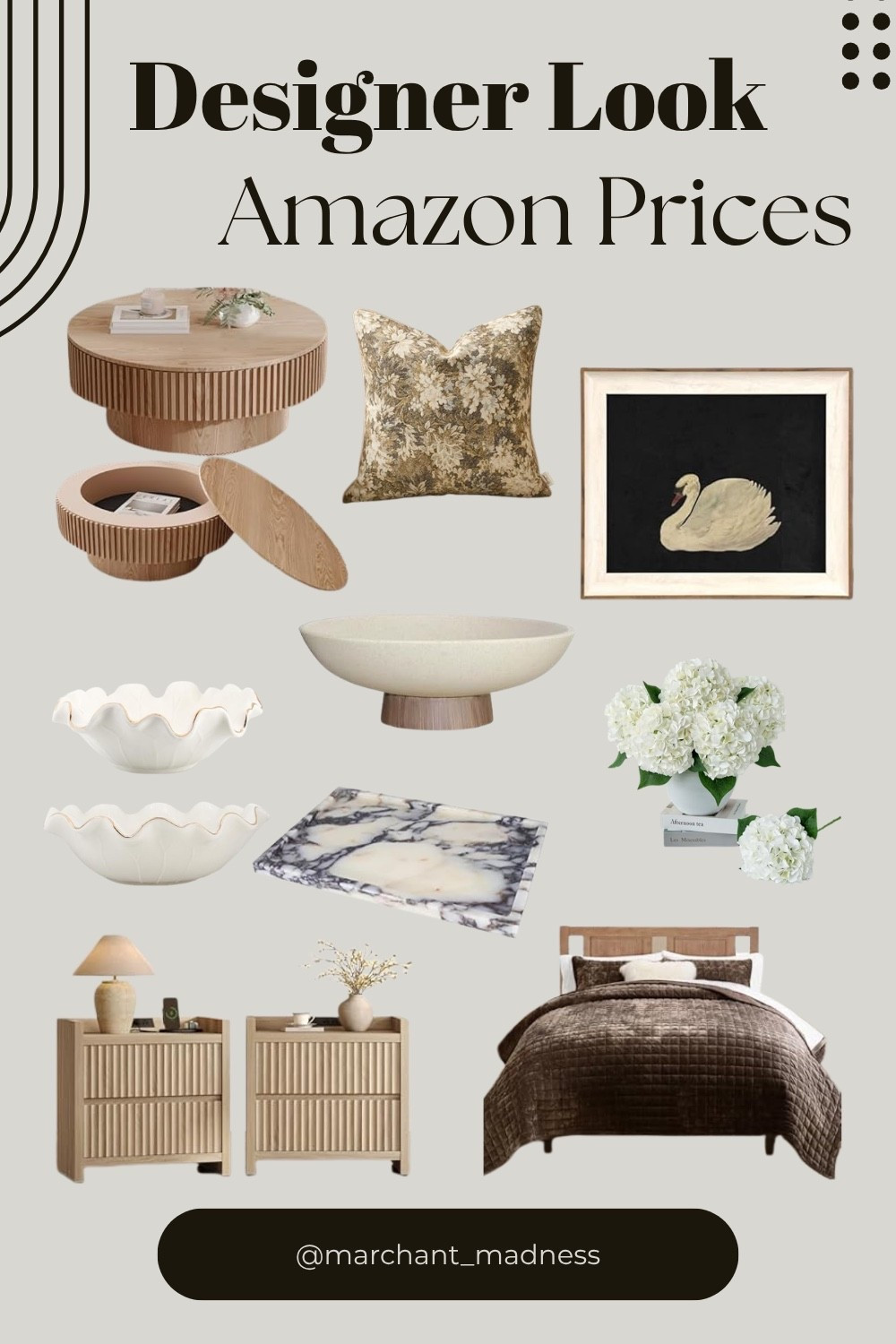 Designer vibes without the designer price tag 🤎 These Amazon home finds give that high-end, curated look with warm neutrals, soft textures, and timeless pieces. From fluted wood furniture to marble accents and cozy bedding—this is how you elevate your space on a budget.

Save this for your next home refresh ✨ Everything linked in my storefront!
#amazonhome #amazonfinds #homedecorfinds #designerlookforless #neutralhome #cozyhome #modernhomeinspo #homedecorideas #amazonfavorites #ltkhome #liketkit #homeinspo #interiorinspo #budgetdecor #amazonmusthaves #decorfinds #neutralaesthetic #cozyliving #bedroominspo #livingroomdecor

