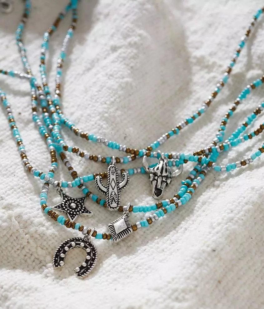 5 Pack Seed Bead Necklace Set | Buckle