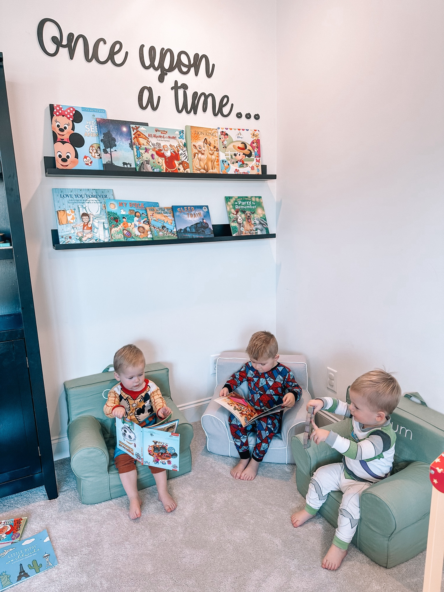 Our new favorite corner of the play room! Such a cozy and cute little space for reading 📚 #playroom #readingnook #books #reading #target #etsy #pbkids #potterybarn 

#LTKfamily #LTKhome #LTKkids