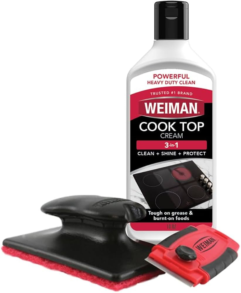 Weiman Glass Cooktop & Stove Top Cleaner Kit, Removes Grease & Burnt-On Food, Safe for Gas, Induc... | Amazon (US)