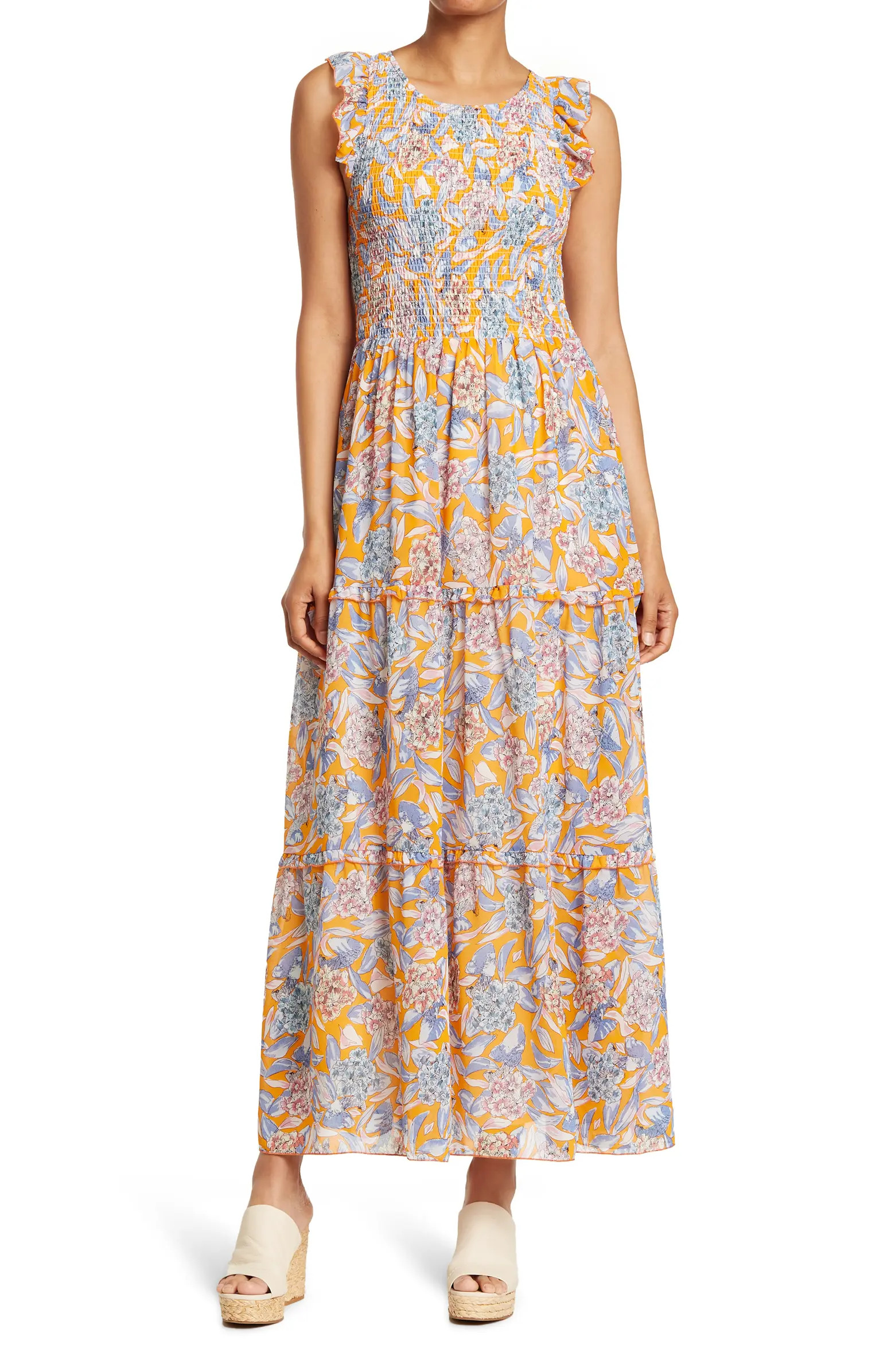 Smocked Flounce Ruffle Sleeve Dress | Nordstrom Rack