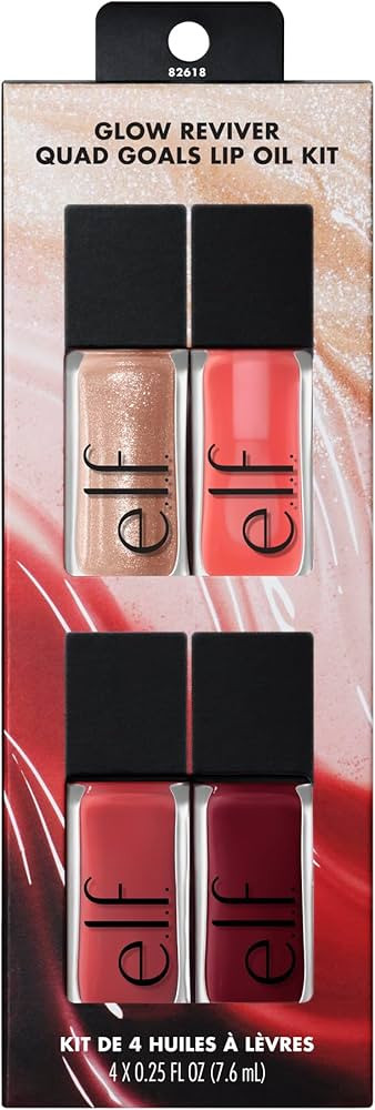 e.l.f. Glow Reviver Quad Goals Lip Oil Kit, Lip Gloss For A High-Gloss Finish & Sheer Wash Of Col... | Amazon (US)