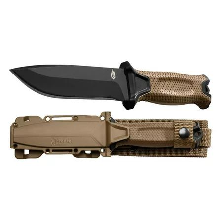 Gerber StrongArm Fixed Blade Knife Plain Edge, Brown w/ Sheath - 30-001058N | Walmart (US)