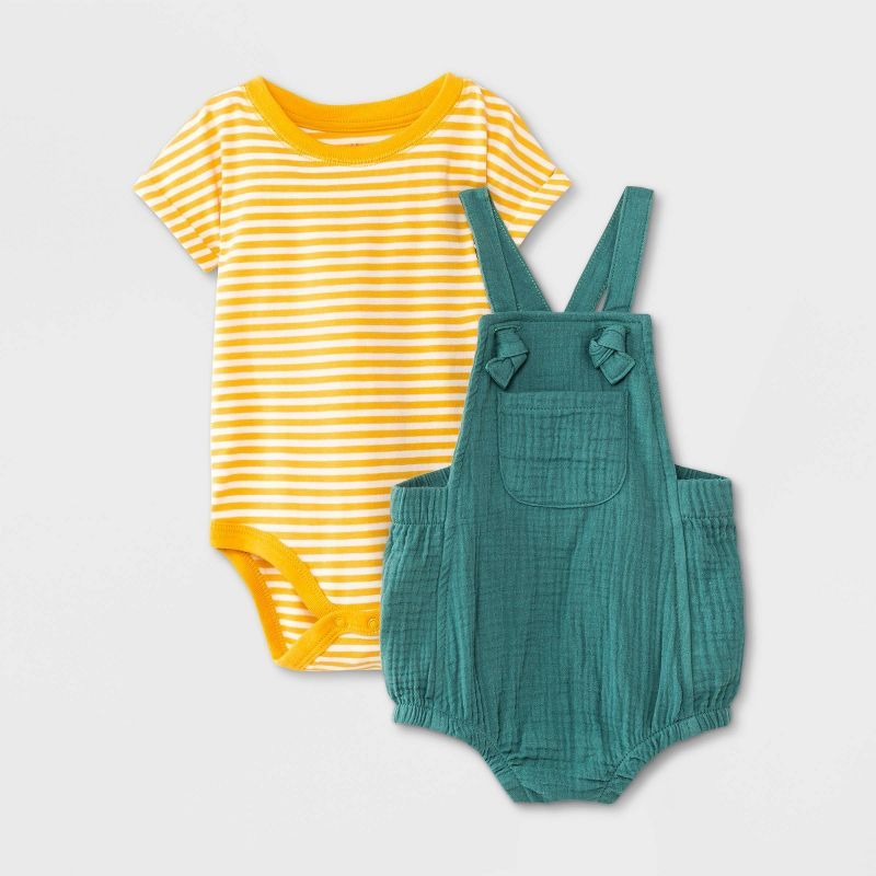 Baby Gauze Top & Shorts Set - Cat & Jack™ Jade Green | Target