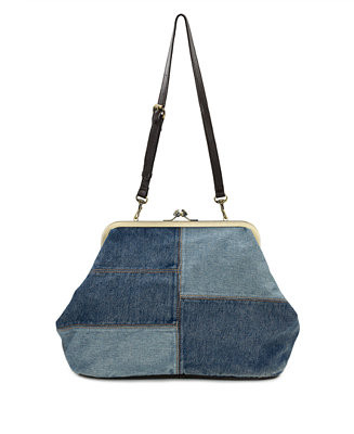 Serafina Extra-Large Denim Frame Shoulder Handbag | Macy's