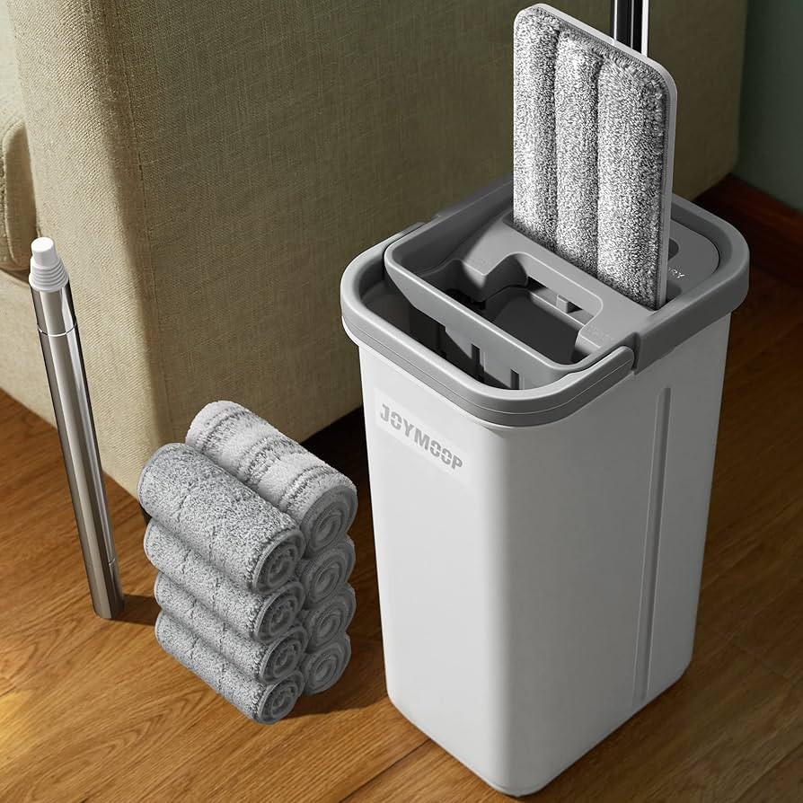 JOYMOOP Mop and Bucket with Wringer Set, Flat Squeeze Mop Flat Head Mop,Dust Mops for Wall Cleane... | Amazon (US)