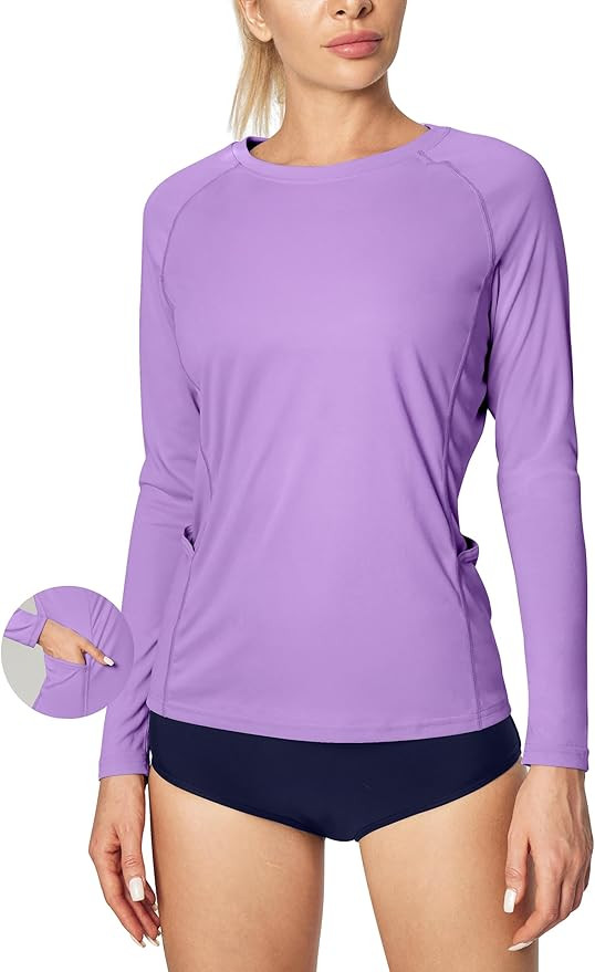 IUGA Rash Guard for Women UPF 50+ SPF UV Protection Long Sleeve Workout Tops with Pockets Dry Fit... | Amazon (US)