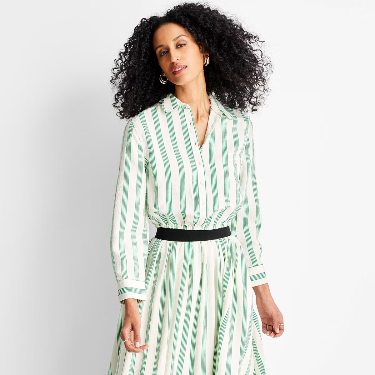 Women's Long Sleeve Collared Button-Down Shirt - Future Collective | Target