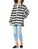 The Drop Women's @spreadfashion Oversized Shirt Jacket, Black/Ivory Plaid, L | Amazon (US)