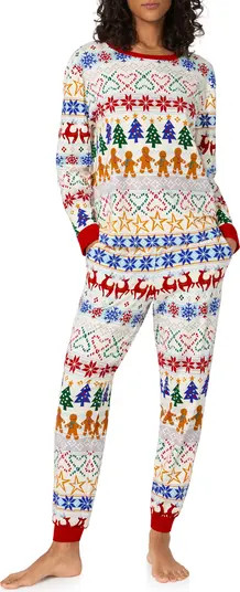 Holiday Print Stretch Organic Cotton Pajamas | Nordstrom