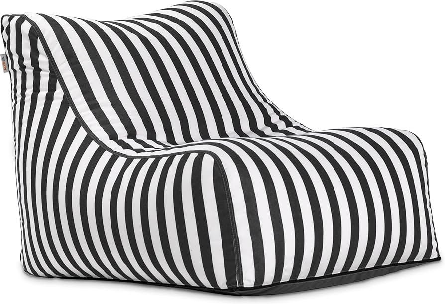 Jaxx Ponce Outdoor Bean Bag Chair - Weather Resistant Patio and Poolside Lounge Seating, Black & ... | Amazon (US)