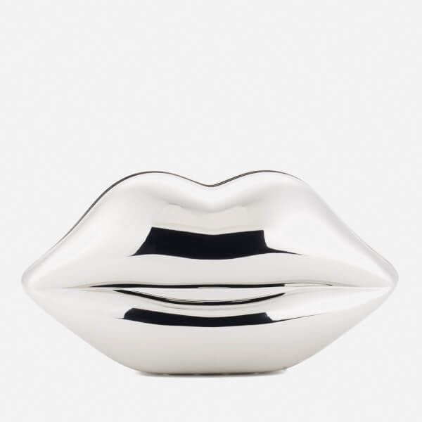Lulu Guinness Women's Lips Clutch Bag - Silver | Coggles (Global)