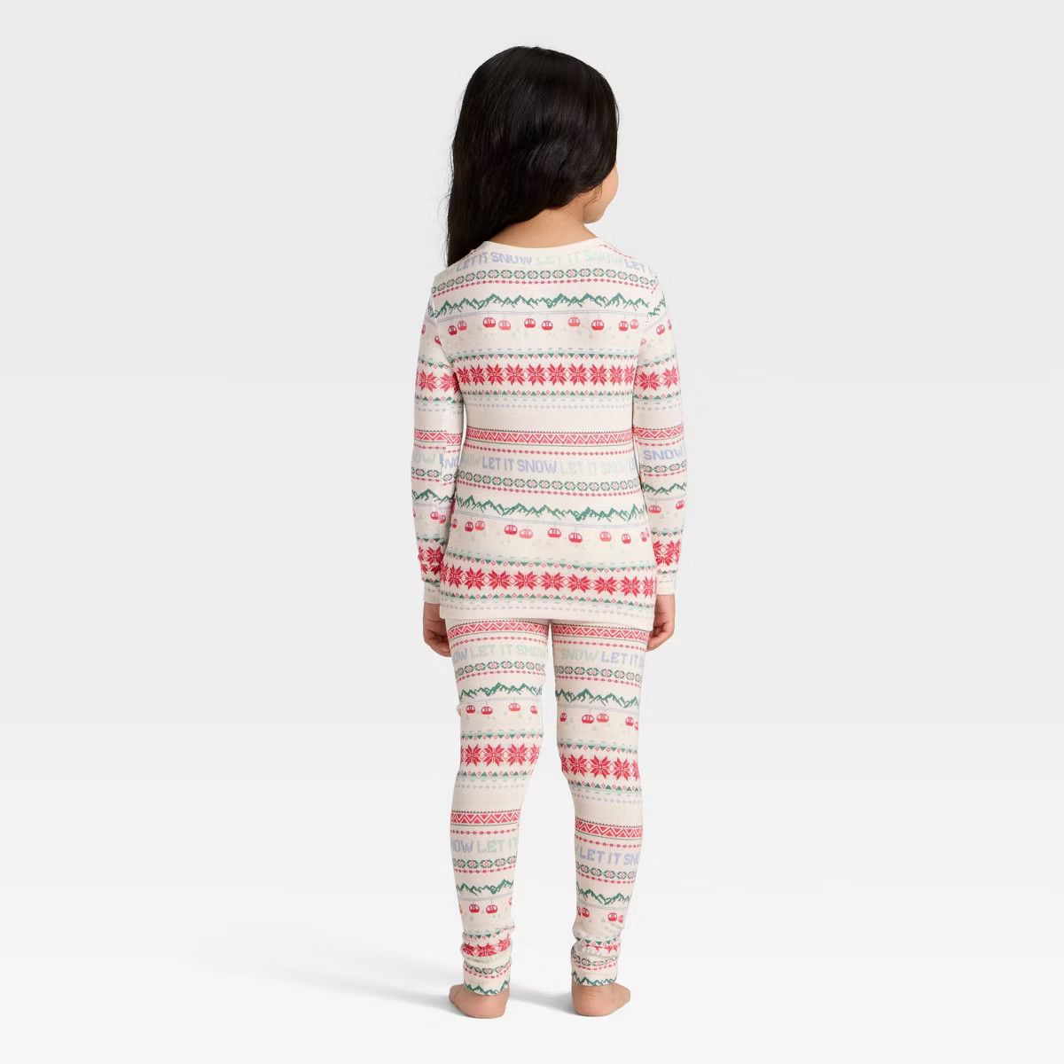 Toddler "Let it Snow" Fair Isle Cozy Knit Long Sleeve Shirt and Pants Holiday Matching Family Paj... | Target
