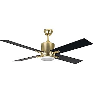 Craftmade TEA52SB4-UCI Teana 52" Ceiling Fan with LED Light and Remote, 4 Blades, Satin Brass | Amazon (US)