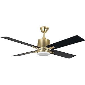 Craftmade TEA52SB4-UCI Teana 52" Ceiling Fan with LED Light and Remote, 4 Blades, Satin Brass | Amazon (US)