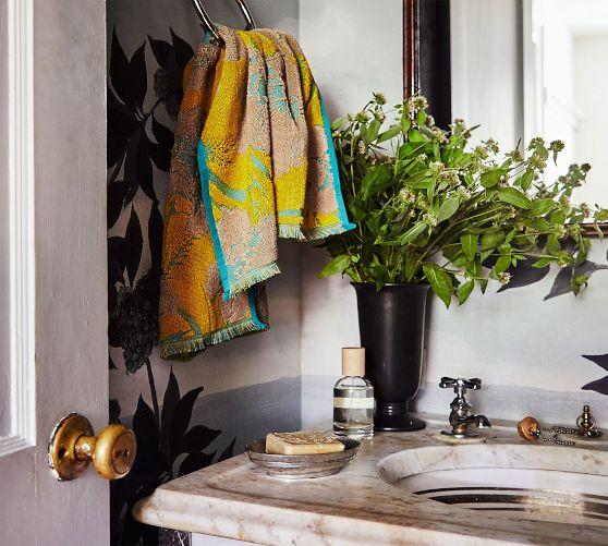 Cotton Floral Bath Towel | GreenRow