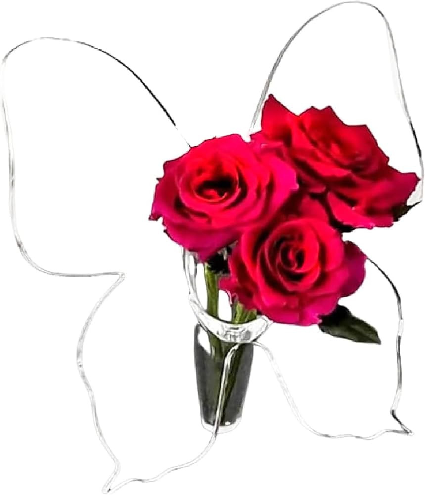 JAYIKA Clear Butterfly Frame Vase, Art Flower Holder, Minimalist Decorative Vase for Wedding Home... | Amazon (US)