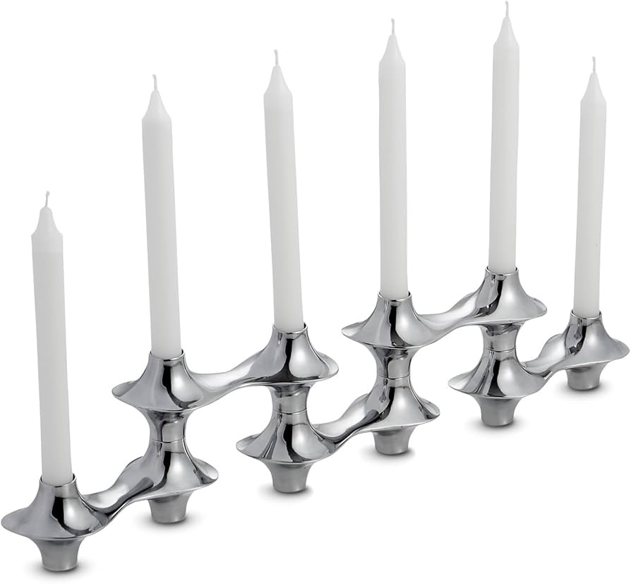 Nambé Cortina Hinged Candelabra, Adjustable Six-Arm Candle Holder for Taper Candles, Modern Scul... | Amazon (US)