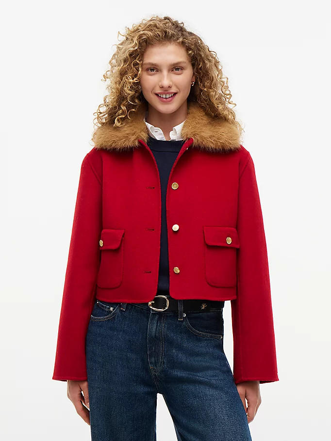 Faux Fur Collar Wool Blend Jacket | Tommy Hilfiger UK
