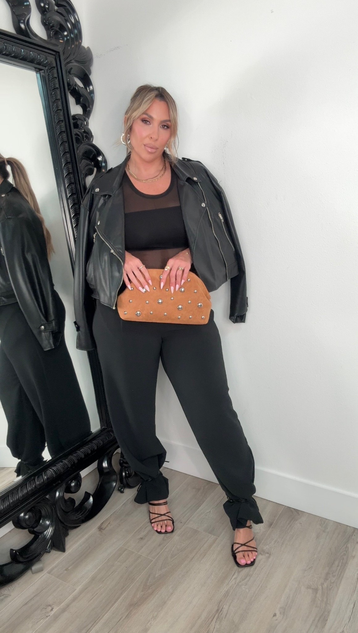 Midsize Date Night outfit 

bodysuit L (runs big size down) 
trousers size 14L (I always size up in trousers)
jacket old (linked similar )
heels (very comfortable)



#LTKMidsize #LTKOver40 #LTKStyleTip