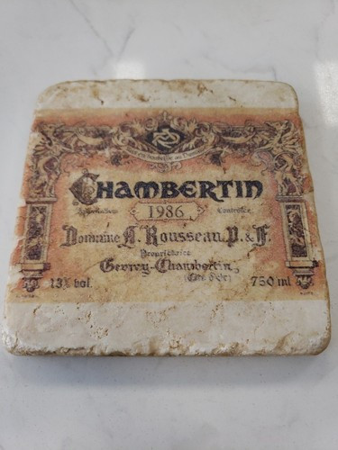 Vintage 1986 Chambertin tumbled marble wine label coaster  | eBay | eBay US