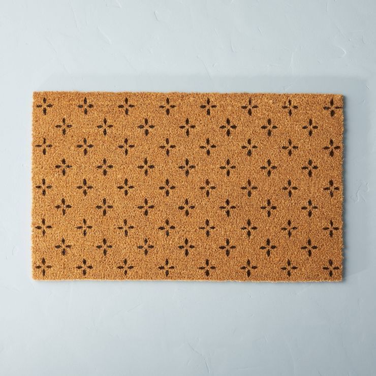 18"x30" Floral Print Coir Doormat Tan/Black - Hearth & Hand™ with Magnolia | Target