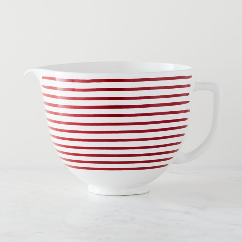 KitchenAid 5-Qt. Ceramic Red and White Bowl + Reviews | Crate and Barrel | Crate & Barrel