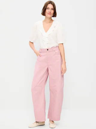 Mid-Rise Barrel Chino Pants | Old Navy (US)