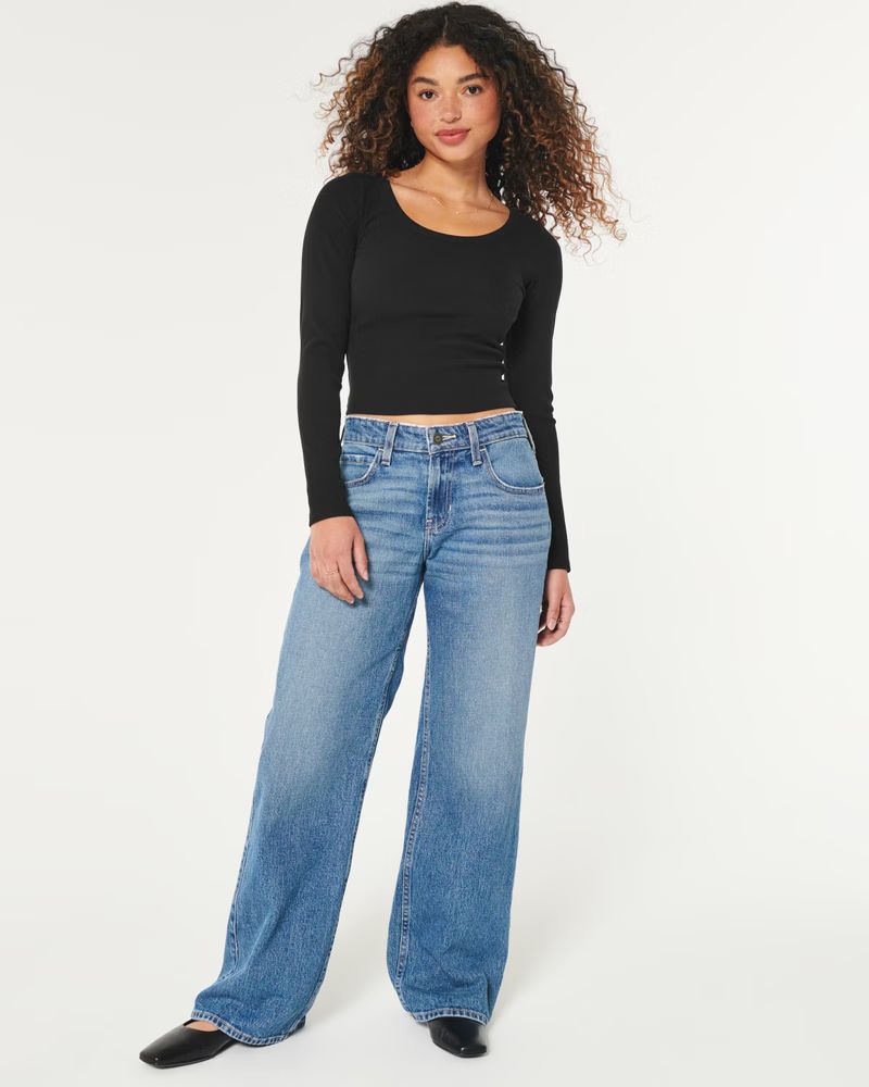 Ribbed Seamless Fabric Scoop Top | Hollister (US)