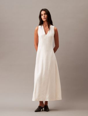 Linen Blend Day Dress | Calvin Klein | Calvin Klein (US)