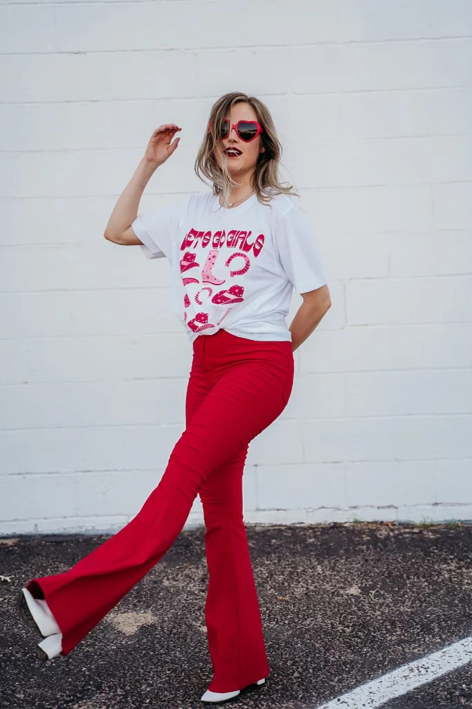 Fiona High Waisted Bell Bottom Flare Jeans - Burgundy | Willow Boutique