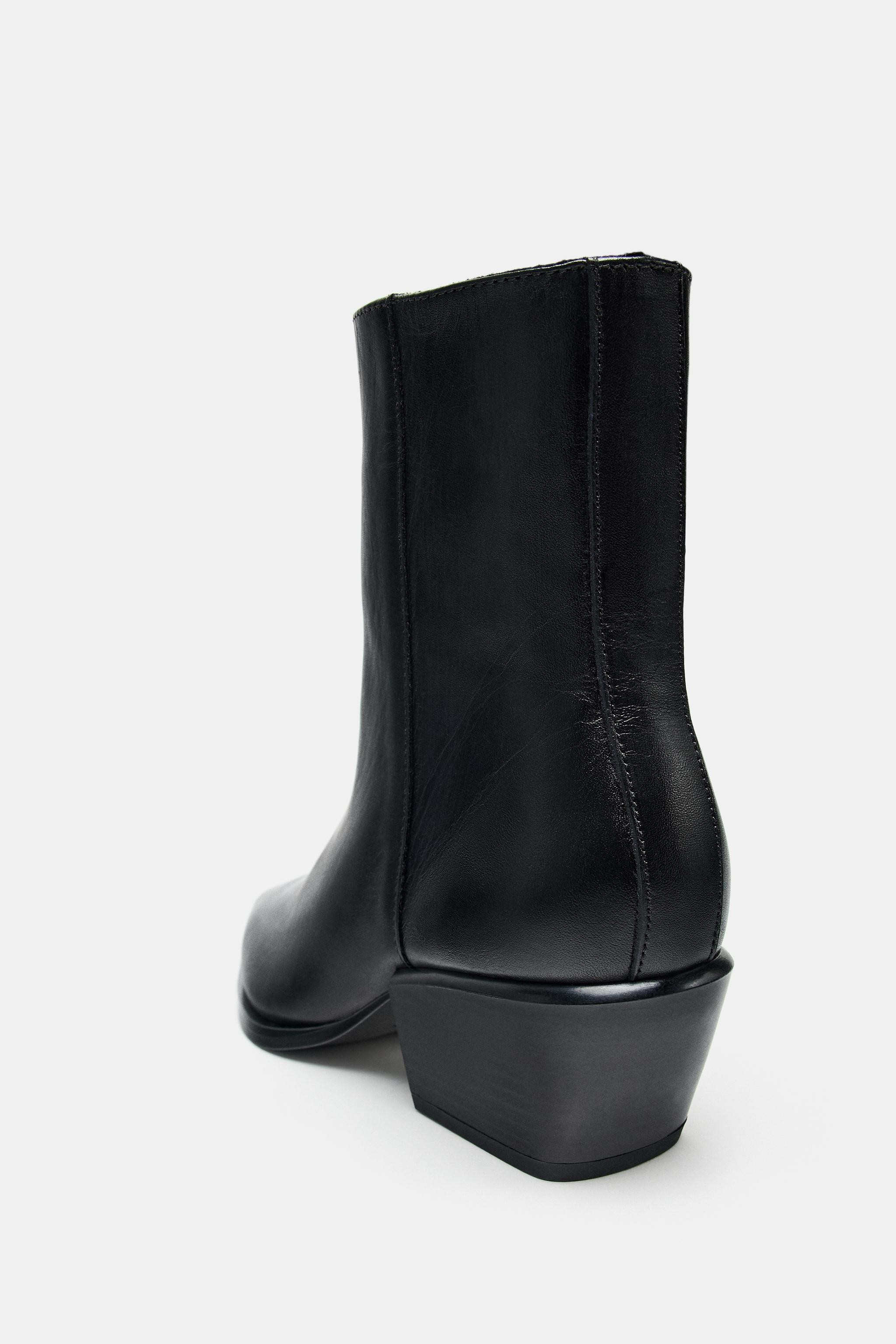 NEWWIDE LEATHER ANKLE BOOTS69.99 GBPBlack | 1108/610/800Put it in your basketAddLeather ankle boo... | Zara UK