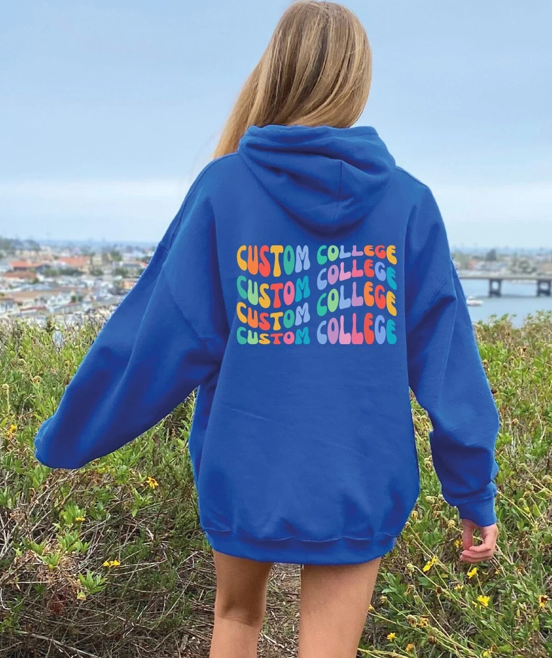 Your Custom University  On Back Sweatshirt/Hoodie, hoodies for women aesthetic , Custom Text Aest... | Etsy (US)