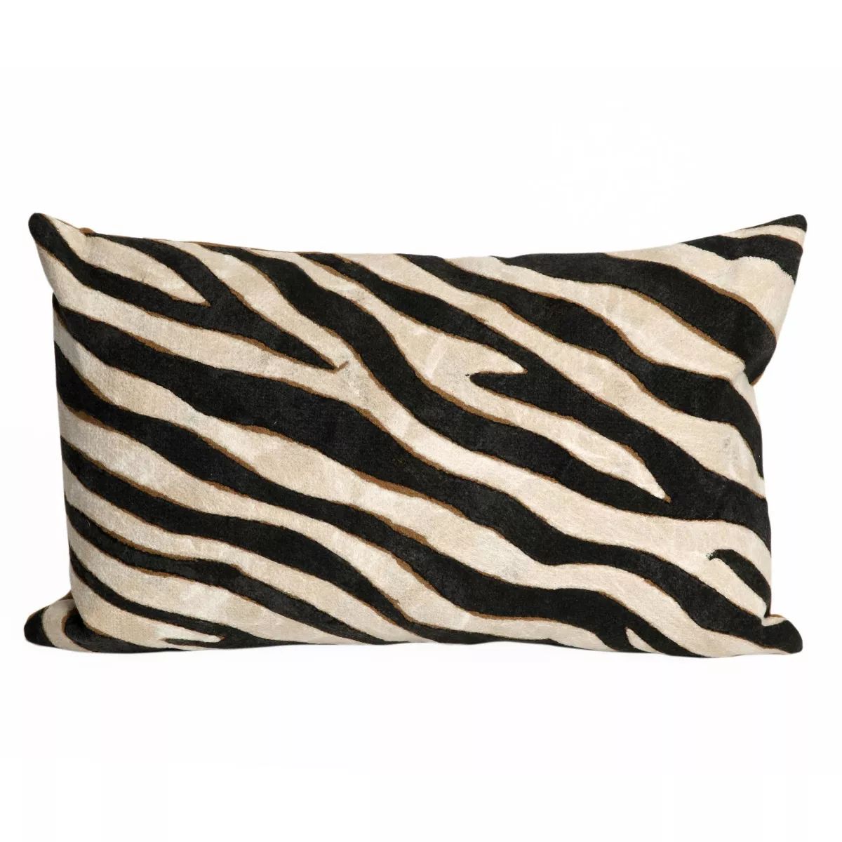 12"x20" Oversize Visions Zebra Print Indoor/Outdoor Lumbar Throw Pillow Black - Liora Manne | Target