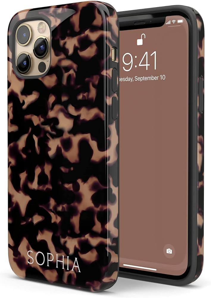 Artisticases Custom Name Tortoise Shell Case, Animal Print Personalized Tort Case, Designed ‎for iPh | Amazon (US)