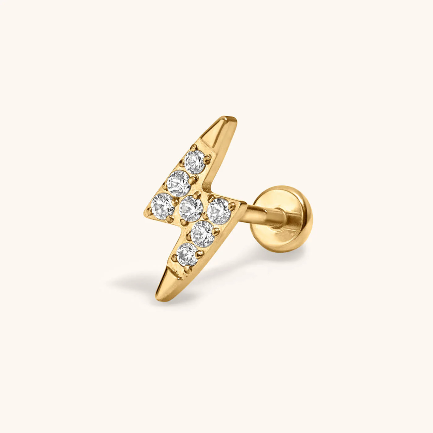 Pave Lightning Push Pin Flat Back Earring | Maison Miru