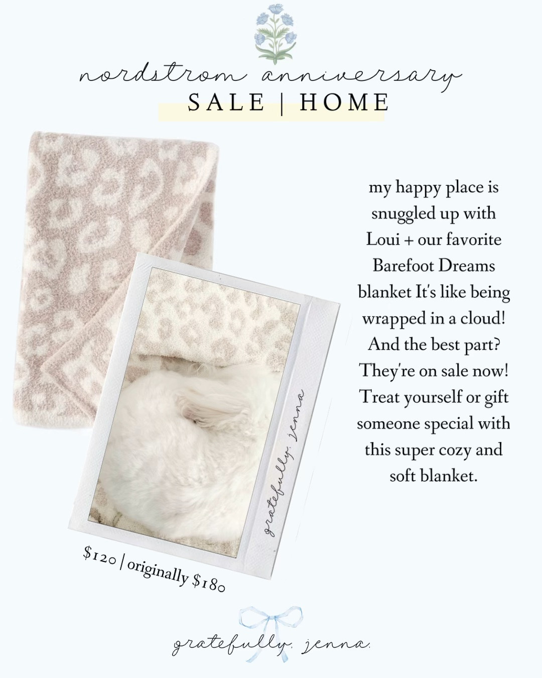NSALE ✨ my happy place is snuggled up with Loui + our favorite Barefoot Dreams throw blanket It's like being wrapped in a cloud! And the best part? They're on sale now! The perfect gift for someone special with this super cozy and soft blanket 🤍

#LTKHome #LTKxNSale #LTKSaleAlert