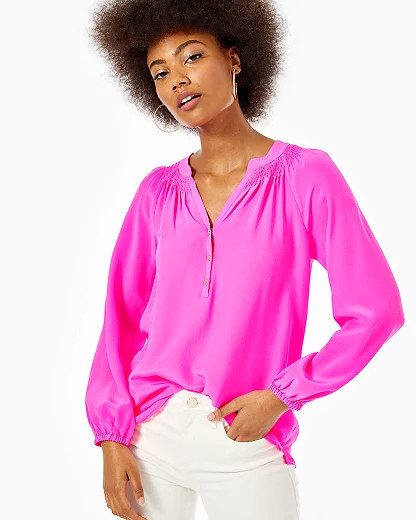 Lilly Pulitzer Lilly Pulitzer Womens Elsa Silk Top | Lilly Pulitzer