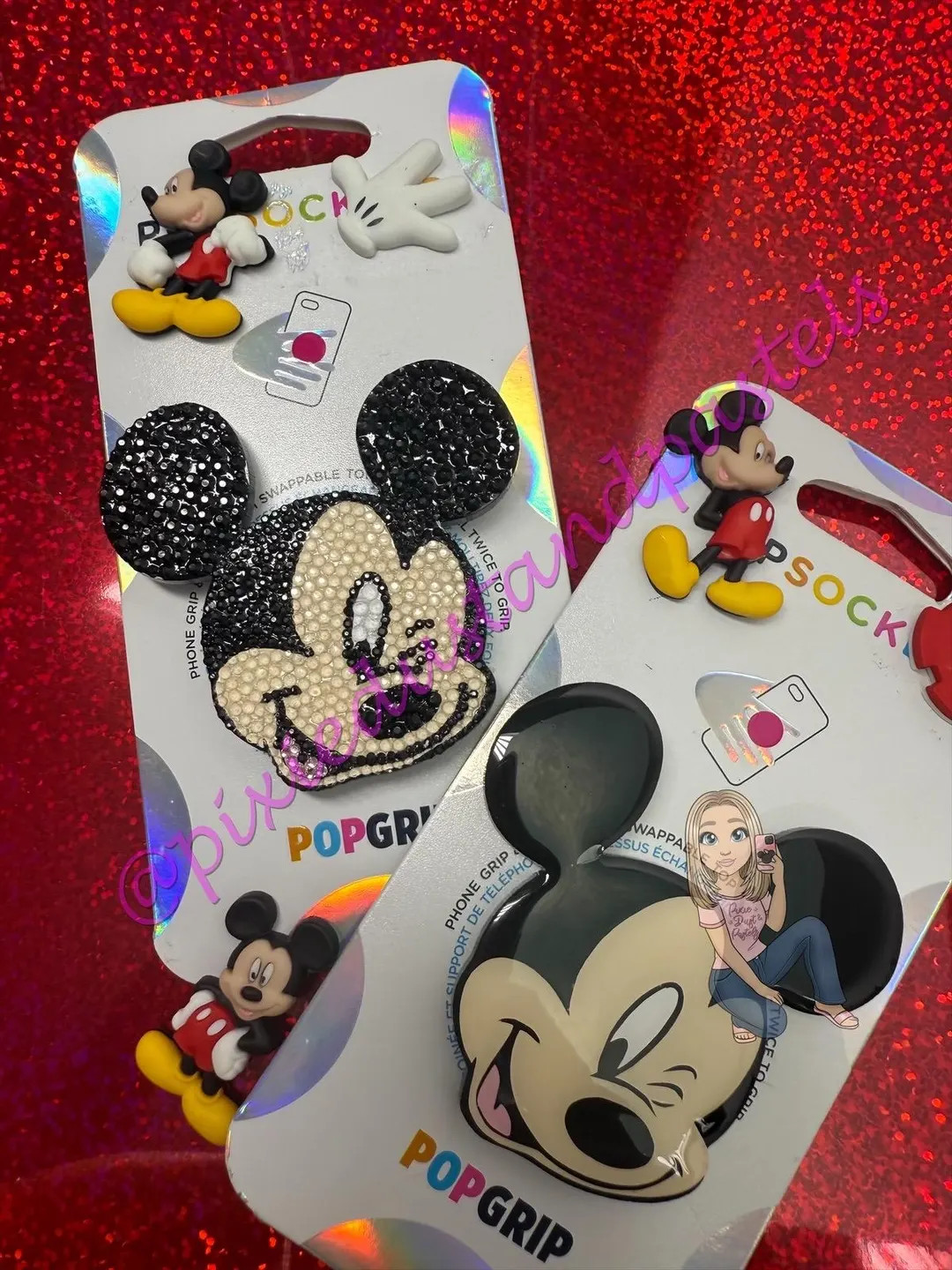 Wink & Smile ALL BLING Mouse Phone Grip - Mouse Phone Socket or Badge Reel - Pop! | Etsy (US)