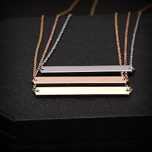 Multi Gold Bar Necklace for Women Vertical/Horizontal Bar Pendant Necklaces with Adjustable Chain... | Amazon (US)
