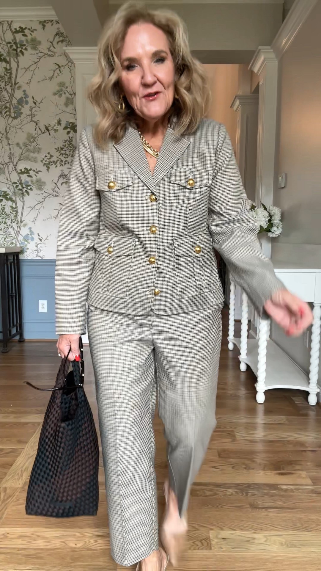 This suit is a classic! And I’m going to show you how to wear it for business casual or traveling to Europe or cities. Wearing it with heels and no shirt underneath could feel like a dinner outfit too  

Size 10 petite in the blazer and the pants for the suit for a relaxed fit 
Denim shirt, size medium 
Sweatshirt size medium, for an oversized fit 
Cardigan with denim trim, size medium 
Striped poplin button down size medium for a relaxed fit 
Trousers by Athleta size 8 petite 
Jeans size 29 petite and they do run a bit small 
Scuba knit top & skirt size medium 

#LTKSaleAlert #LTKOver40 #LTKWorkwear