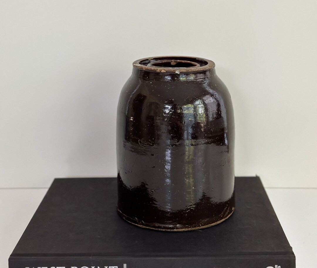 Found Brown Stoneware Jug Vase Vintage Stoneware - Etsy | Etsy (US)
