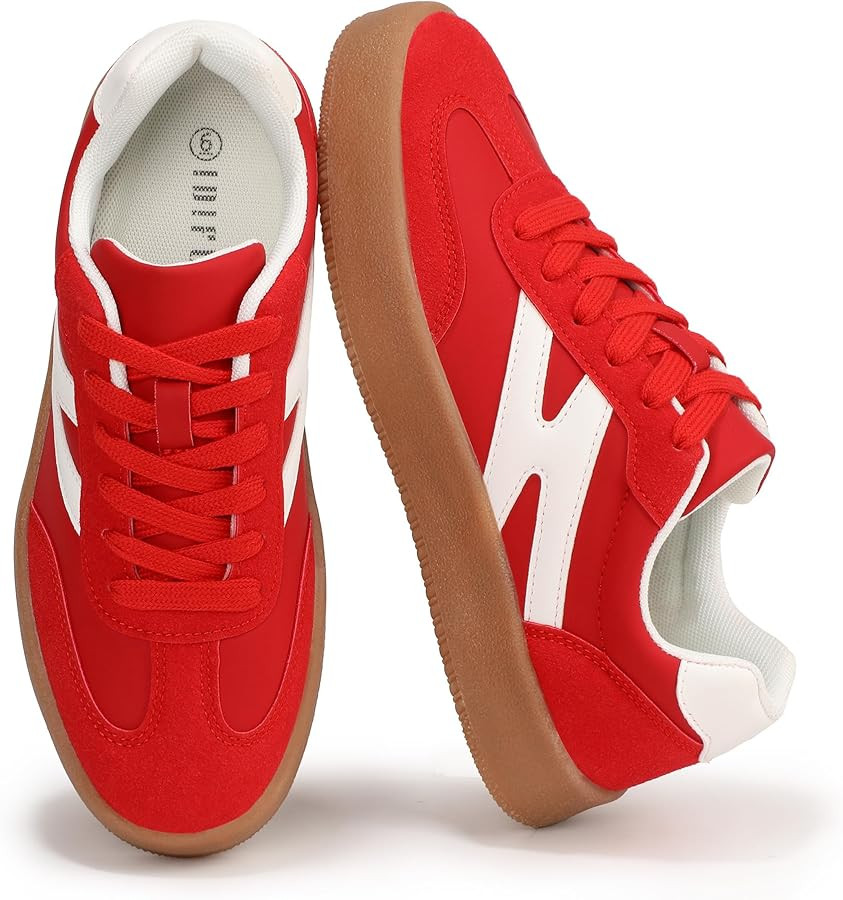 IDIFU Women's Fashion Sneakers Trendy Comfortable Cute Lace-up Shoes Tennis Work Ladies Shoes Cas... | Amazon (US)