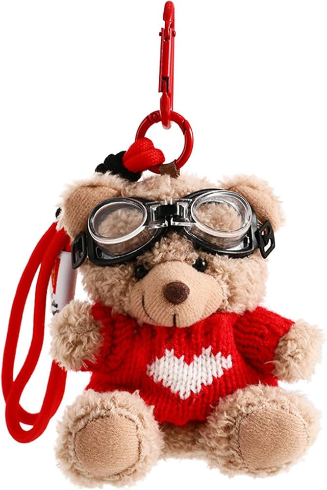 MECH-ENG Teddy Bear Bag Charms Plush Keychain Cute Purse Charms Handbag Accessory Gifts for Women | Amazon (US)