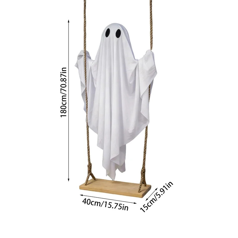 5 FT Large Hanging Swing Ghost, 2026 Halloween Decor with Remote Control String Lights, Spooky Gl... | Walmart (US)