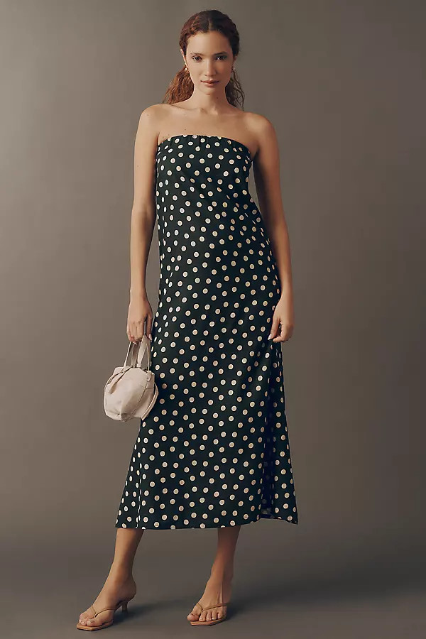 Sunday Ritual Linen Strapless Midi Dress | Anthropologie (US)