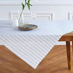 Solino Home Stripe Linen Table Throw 52 x 52 Inch – 100% Pure European Flax Linen Table Cover S... | Amazon (US)