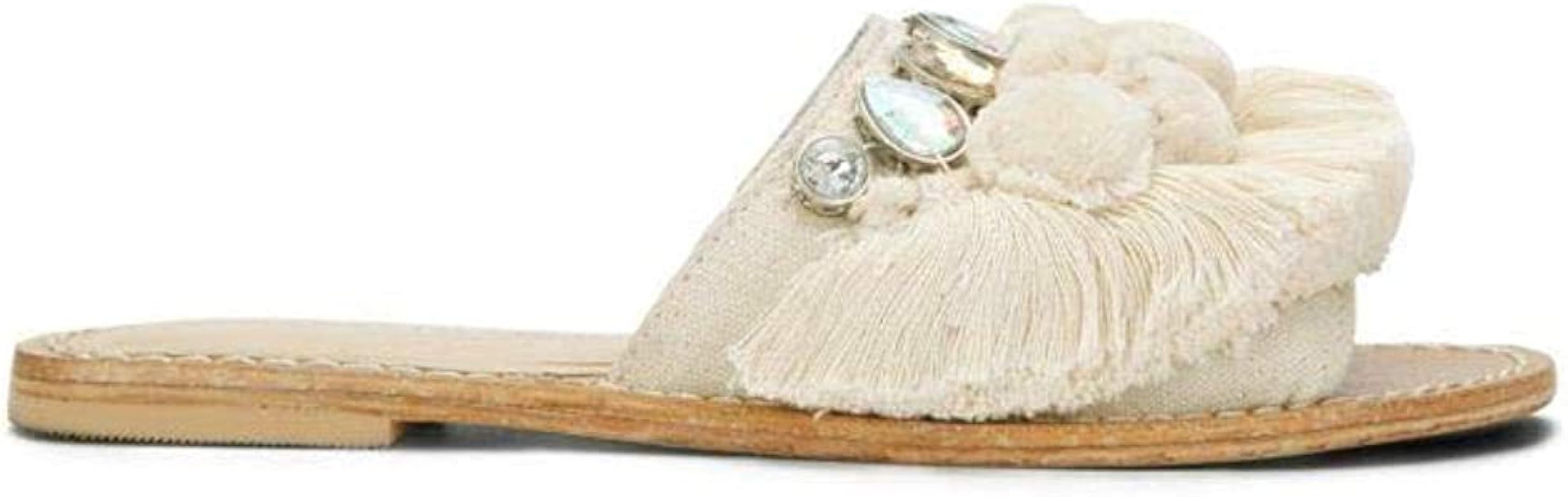 Kenneth Cole New York Women's Osmond Slide Sandal with Fringe Pom Detail | Amazon (US)
