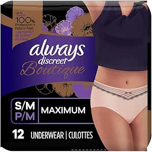 Always Discreet Boutique, Incontinence & Postpartum Underwear For Women, High-Rise, Size Small/Me... | Amazon (US)