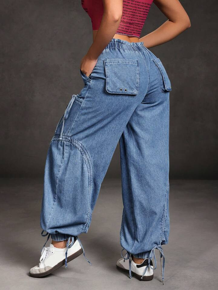 SHEIN SXY Women's Casual Distressed Bow Decor Hem Jeans | SHEIN